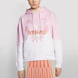 Kenzo Dip Dye Tiger Logo Cotton Hoodie.